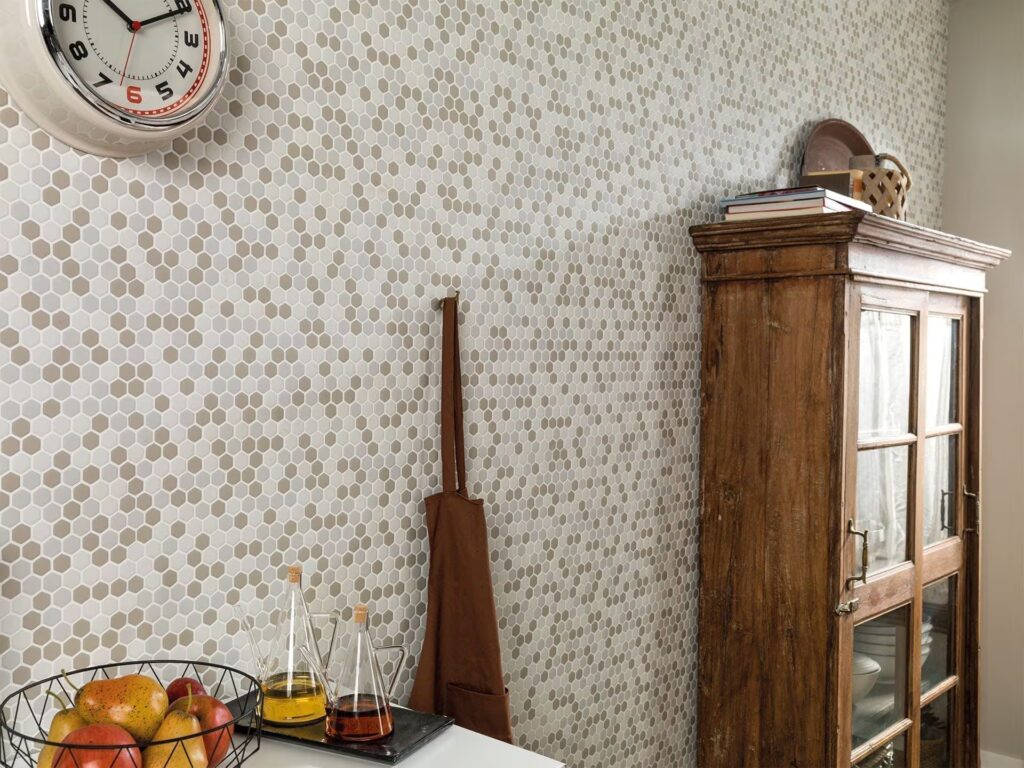 Glaze Hexagon Beiges Matt 12X12 wall sample