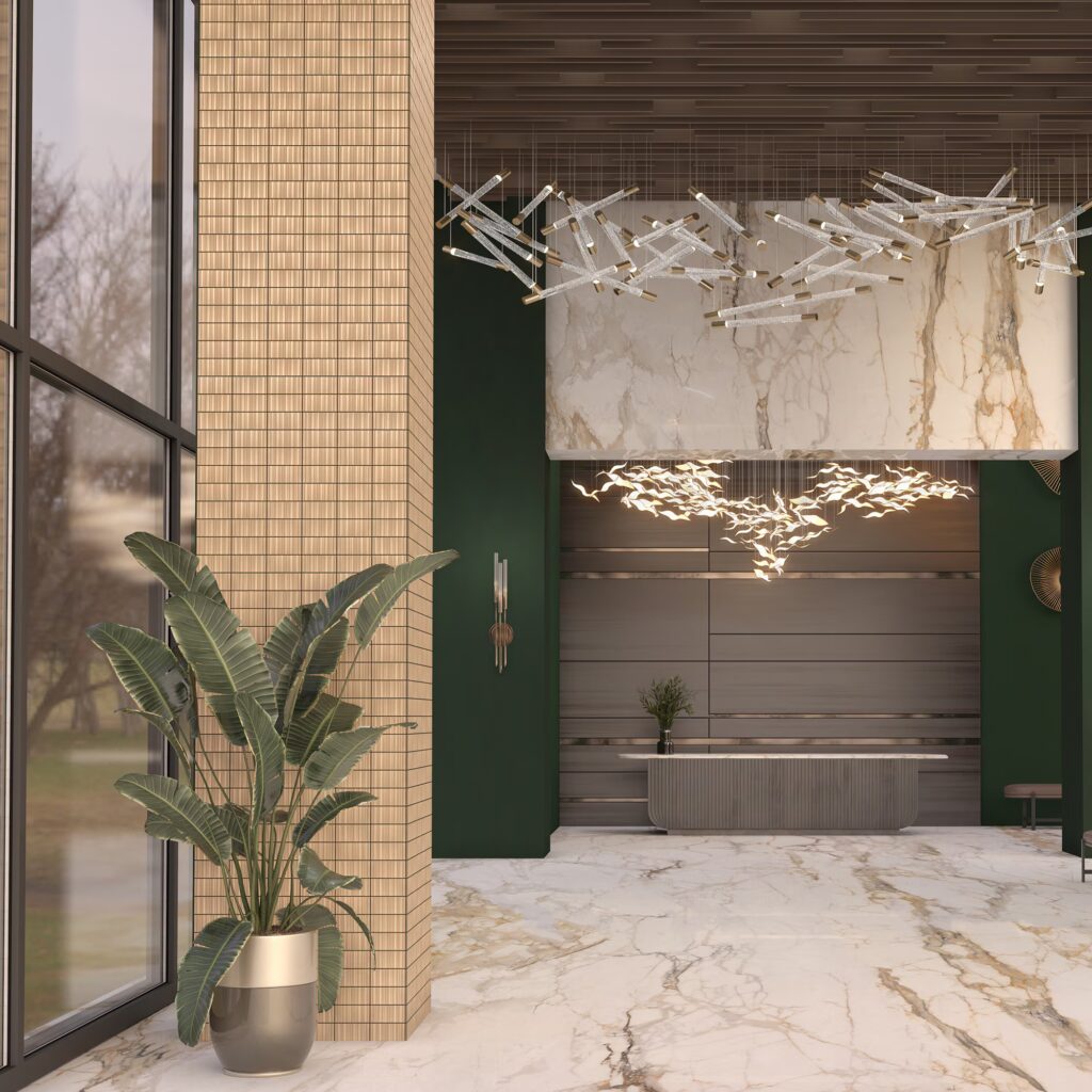 Industrial Metals Mixed Mosaic gold wall sample