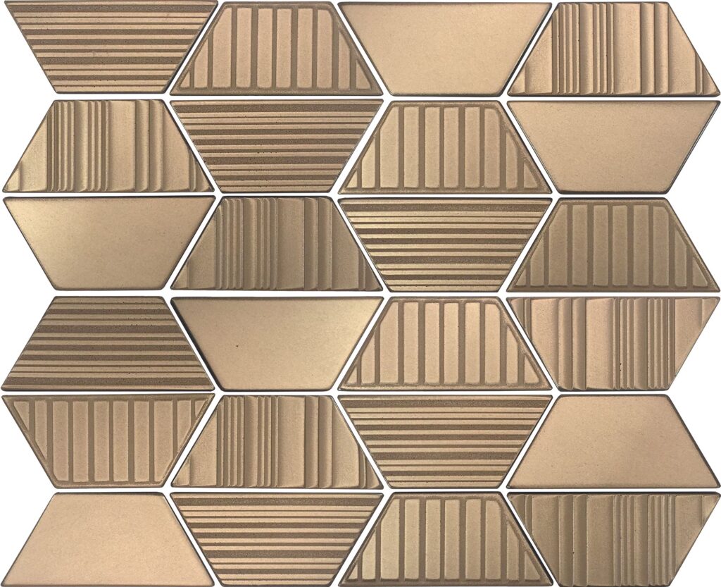 Industrial Metals Mixed Trapezoid Mosaic Gold