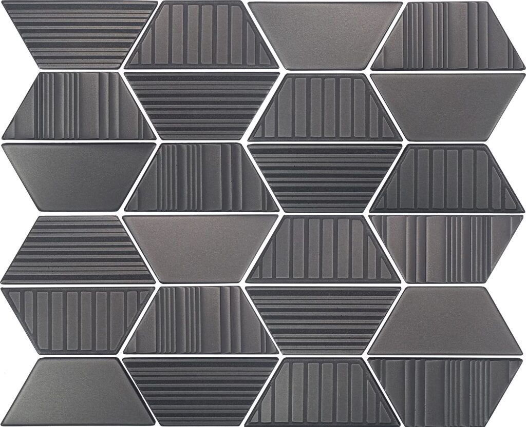 Industrial Metals Mixed Trapezoid Mosaic Iron