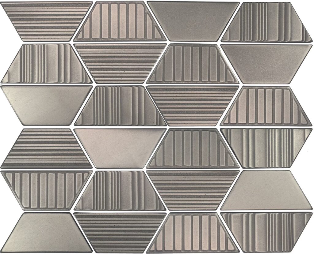 Industrial Metals Mixed Trapezoid Mosaic Stainless