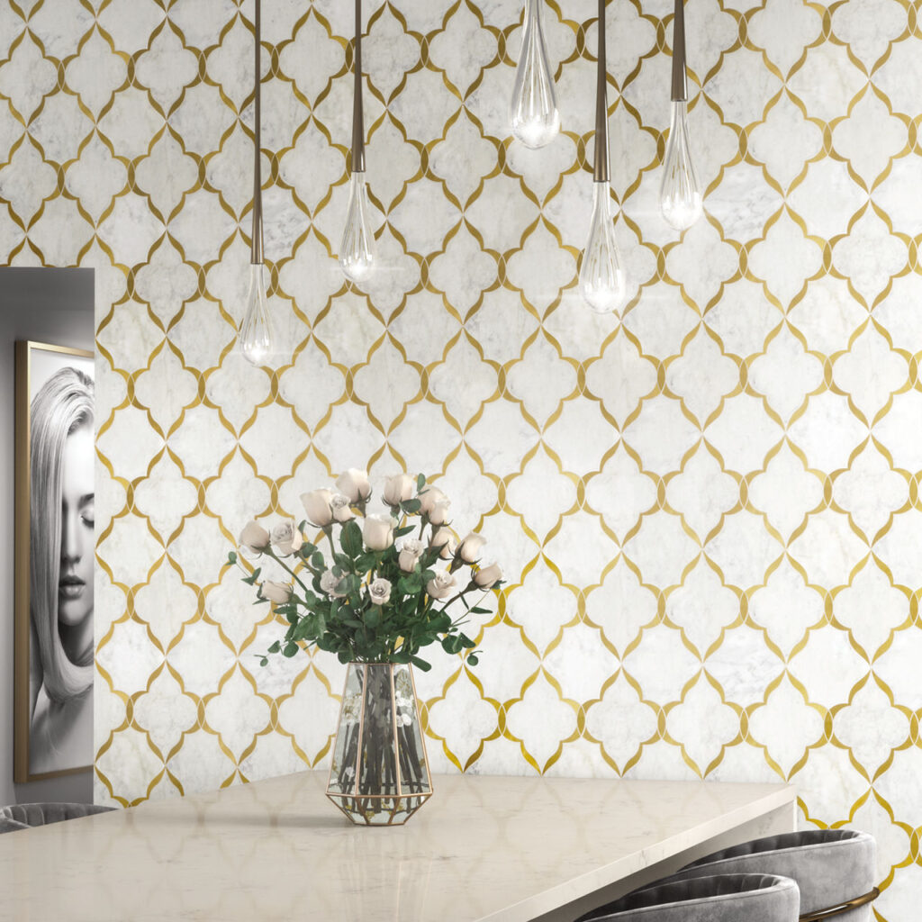 Lavaliere Carrara White: Brass Kapali wall sample