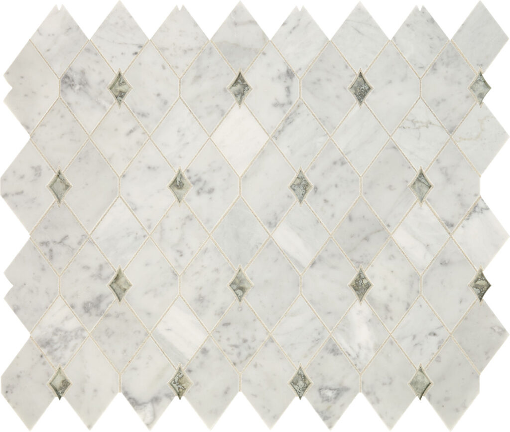 Lavaliere Carrara White:Antique Mirror Harlequin