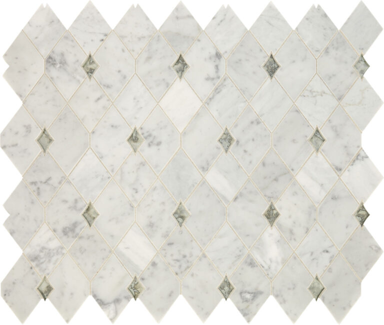 Lavaliere Carrara White:Antique Mirror Harlequin