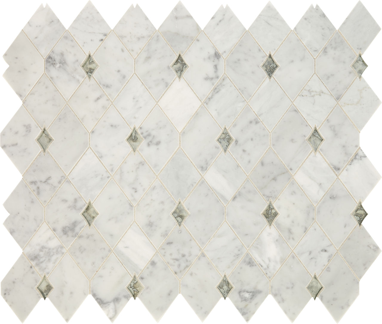 Lavaliere Carrara White/Antique Mirror Harlequin