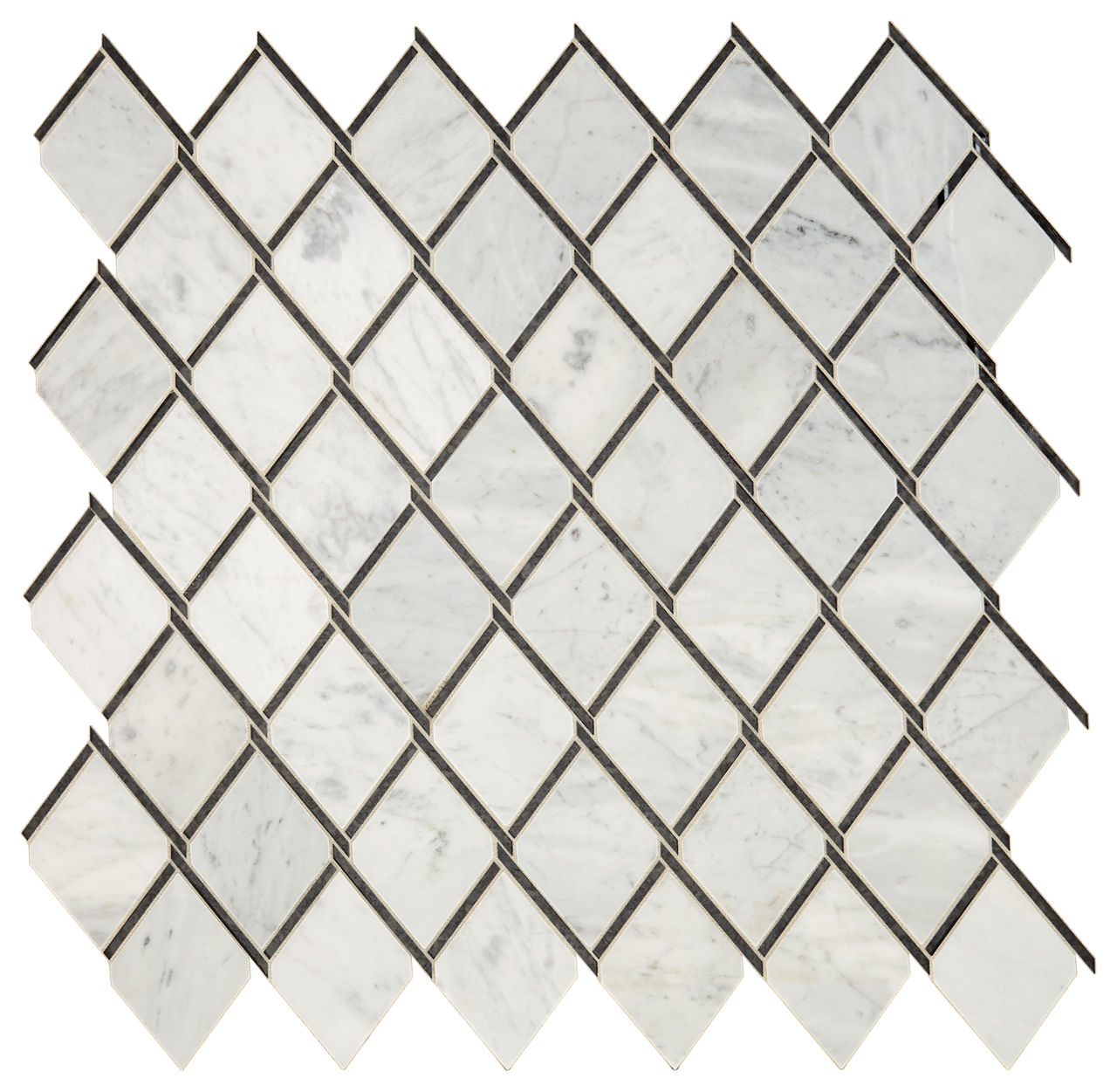 Lavaliere Carrara White/Black Ant Mirror Chain Link