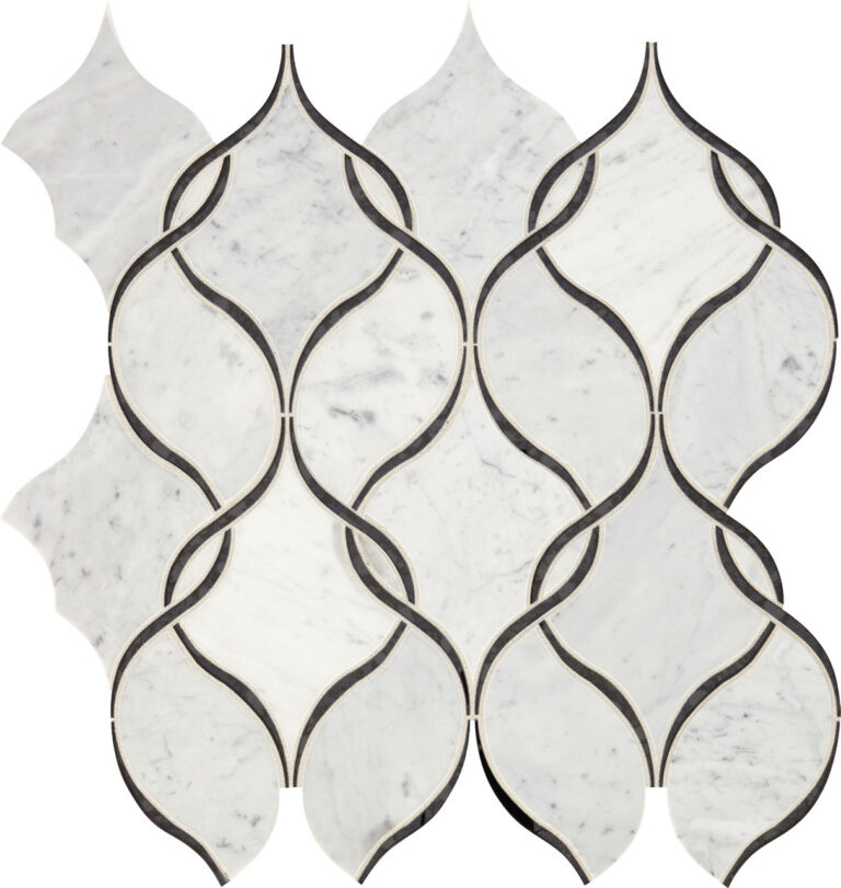 Lavaliere Carrara White:Black Ant Mirror Intertwining Arabesque