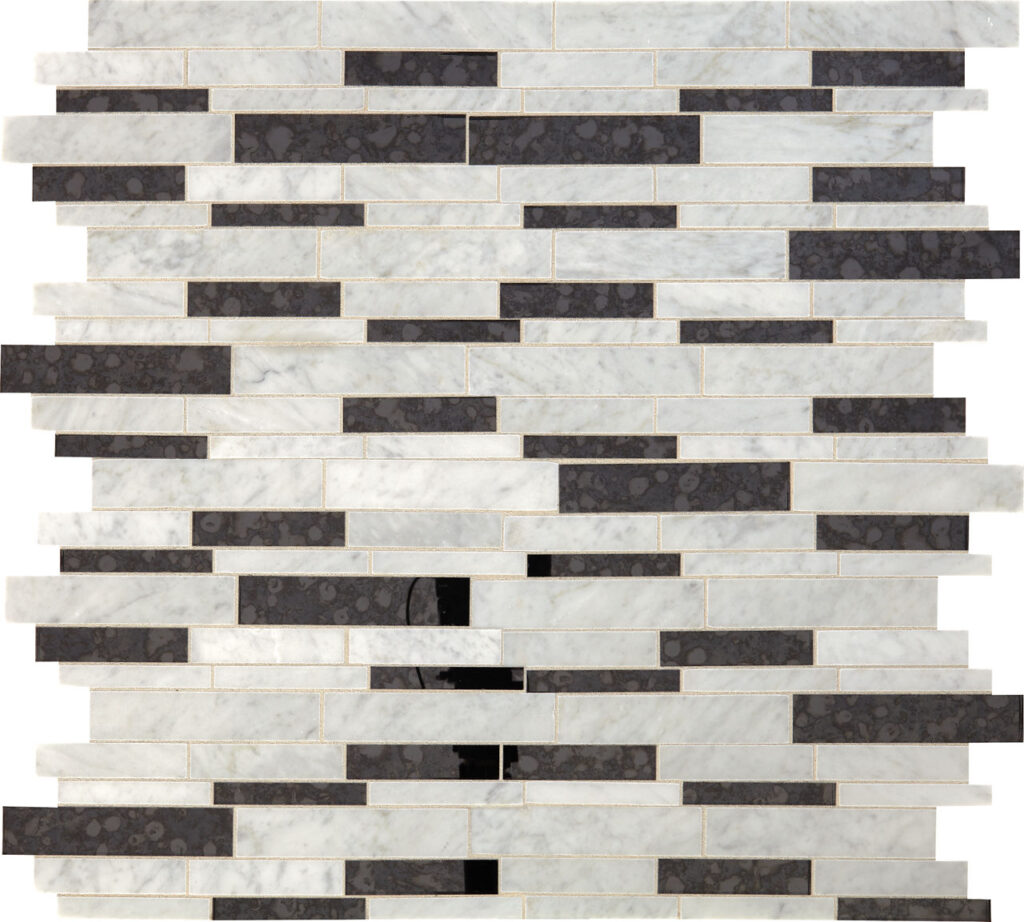 Lavaliere Carrara White:Black Ant Mirror Random Linear