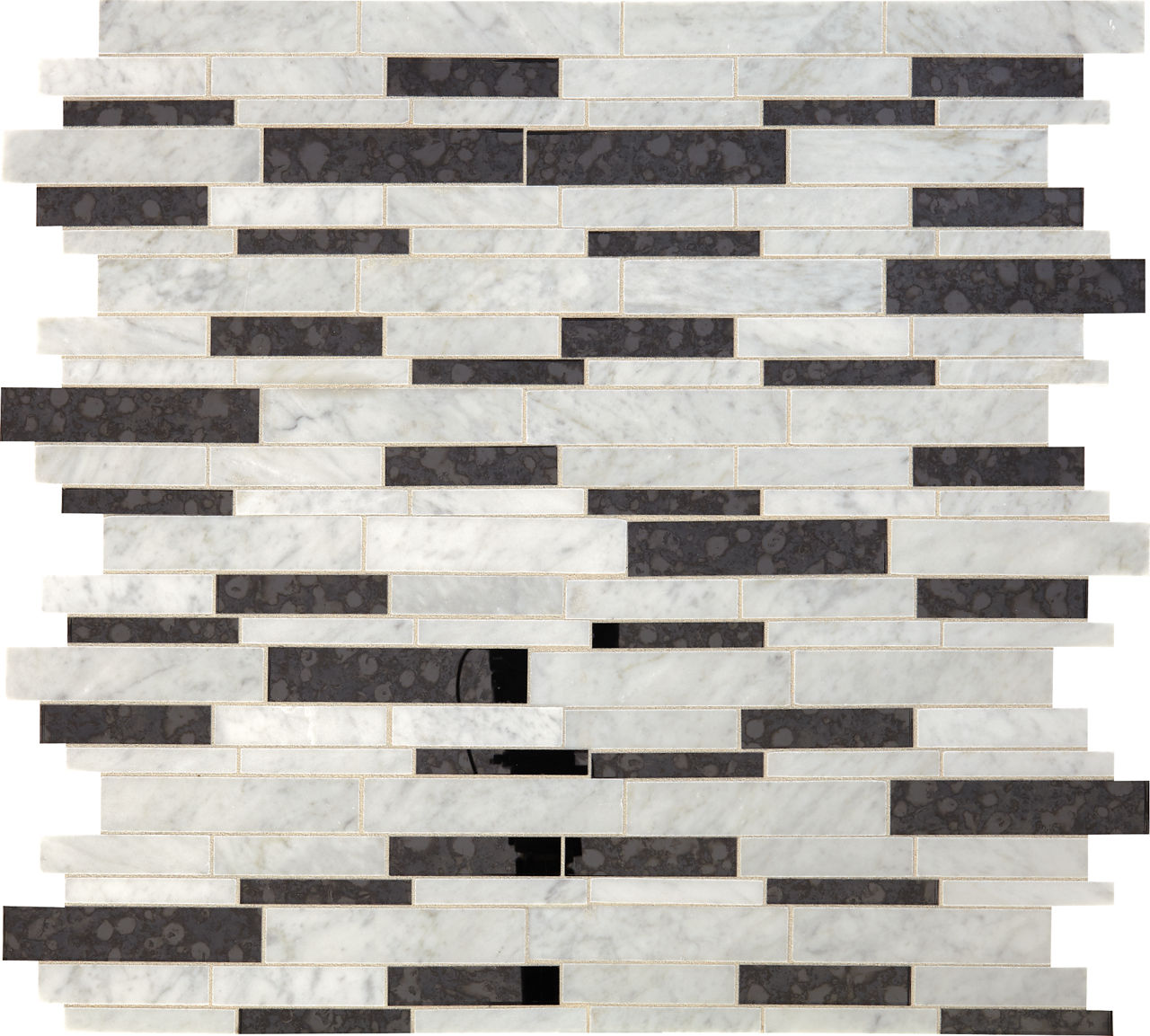 Lavaliere Carrara White/Black Ant Mirror Random Linear