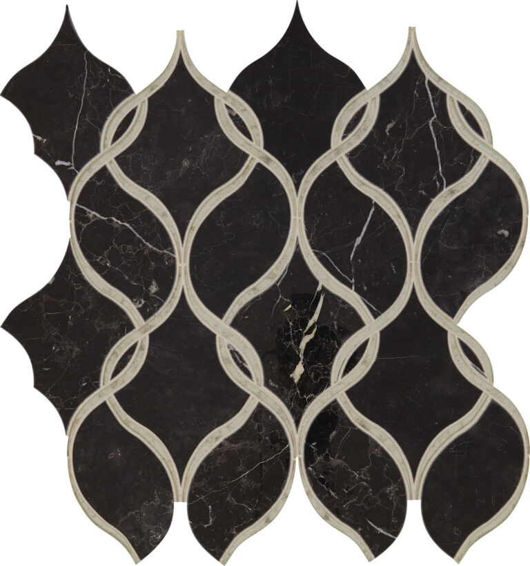 Lavaliere Nero Marquina :Antique Mirror Intertwining Arabesque