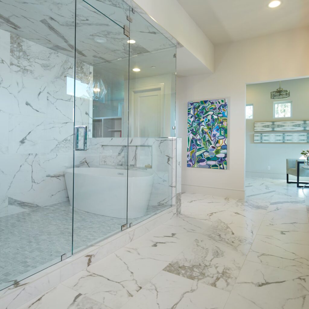 Marble Attaché 2 x 2 Mosaic shower floor sample