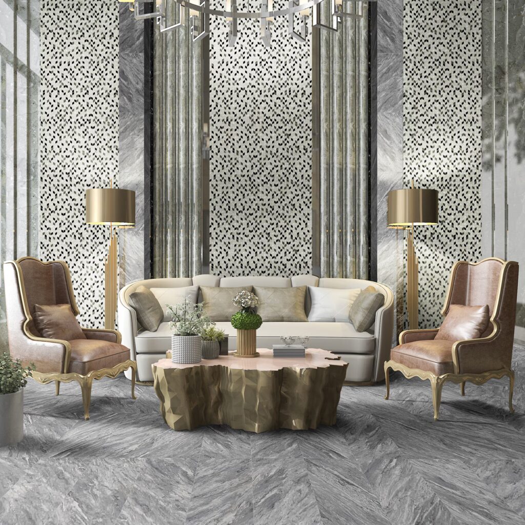 Marble Attaché Lavish 12 x 24 stellar gray wall sample