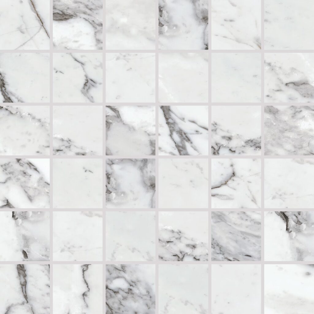 Marble Attaché Lavish 2 x 2 Mosaic Matte Pearl Arabesque