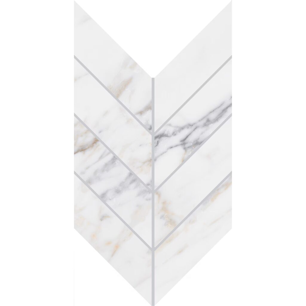 Marble Attaché Lavish Chevron Mosaic Polished Golden Reverie
