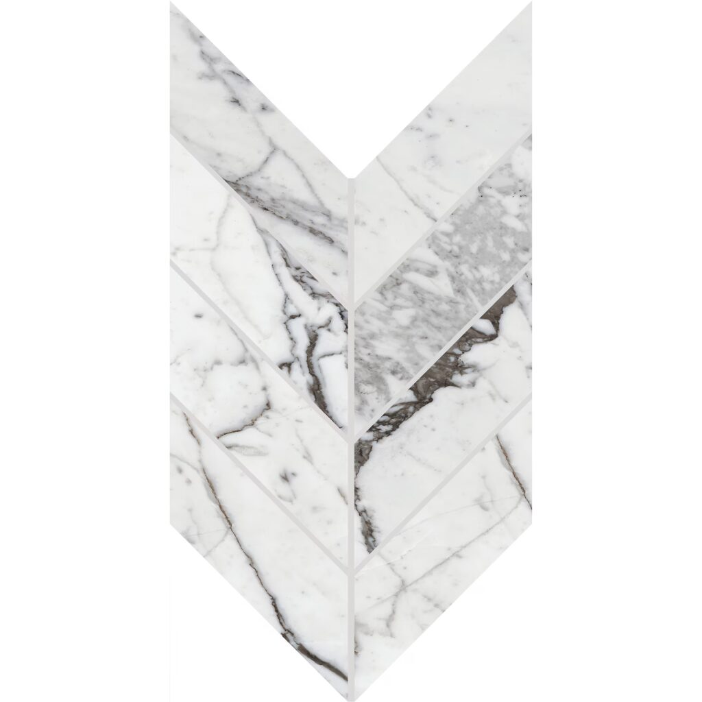 Marble Attaché Lavish Chevron Mosaic Polished Pearl Arabesque