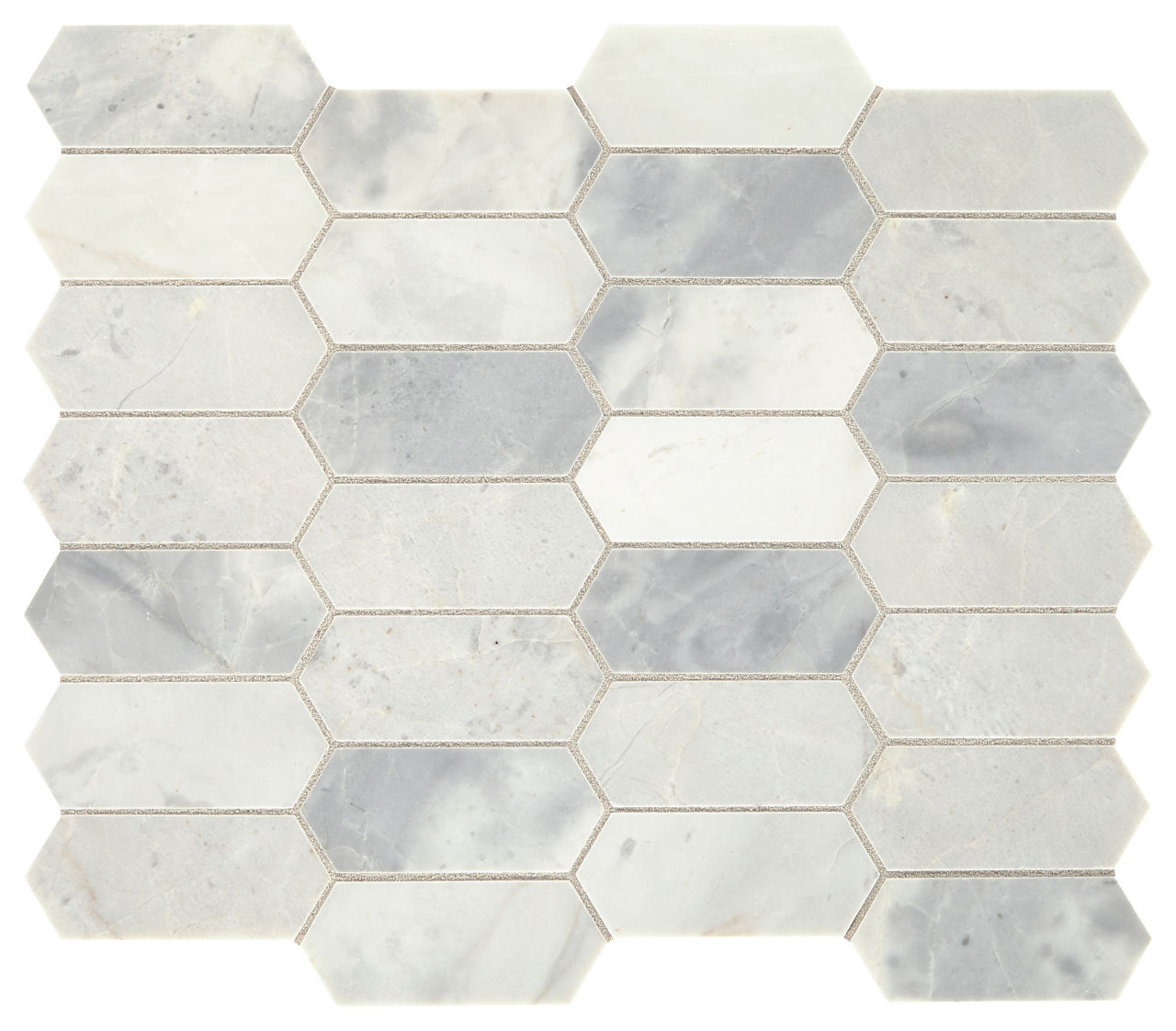 Marble Stormy Mist 2″ x 4″ Elongated Hexagon Mosaic