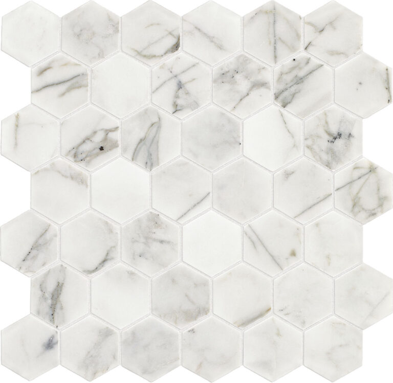 Marble Venetian Calacatta 2 Hexagon Mosaic Honed