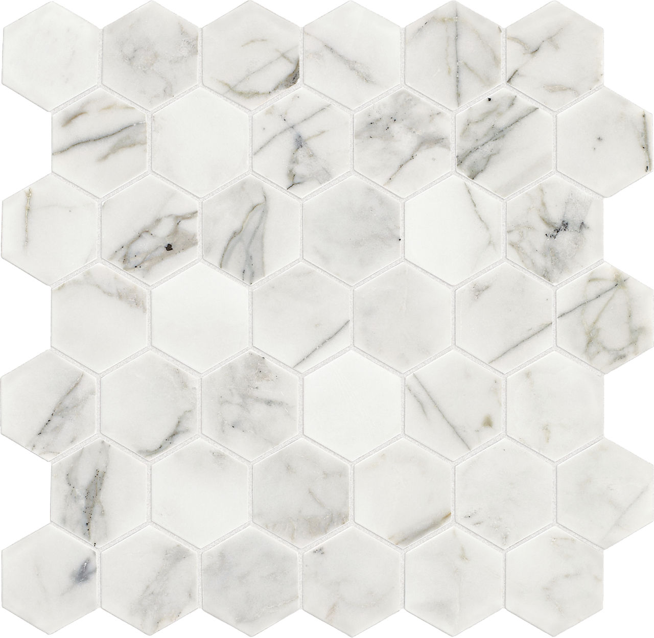 Marble Venetian Calacatta 2″ Hexagon Mosaic