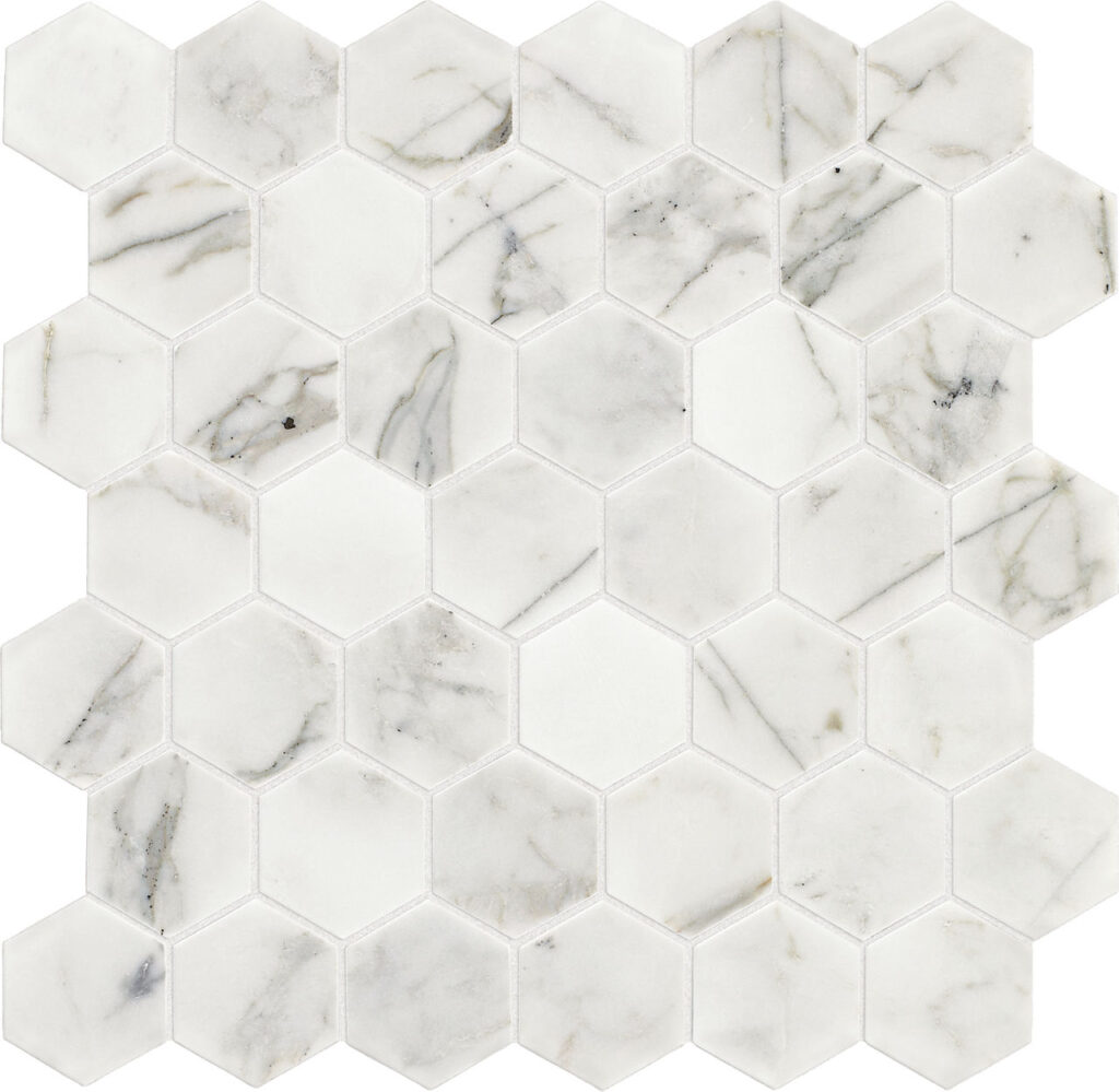 Marble Venetian Calacatta 2 Hexagon Mosaic Polished