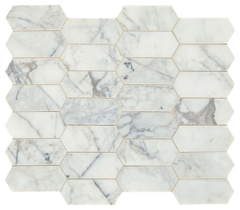 Marble Venetian Calacatta Elongated Hexagon Mosaic Honed