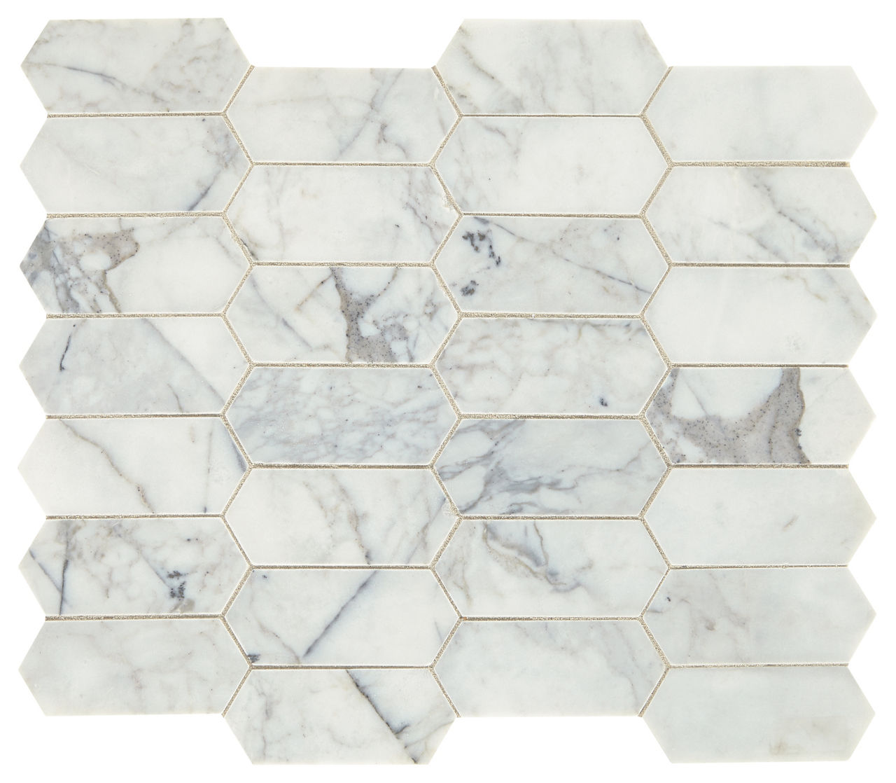 Marble Venetian Calacatta Elongated Hexagon Mosaic
