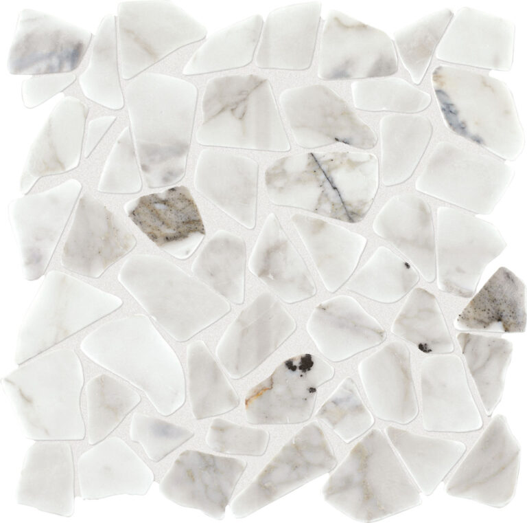 Marble Venetian Calacatta River Pebble Mosaic Polished