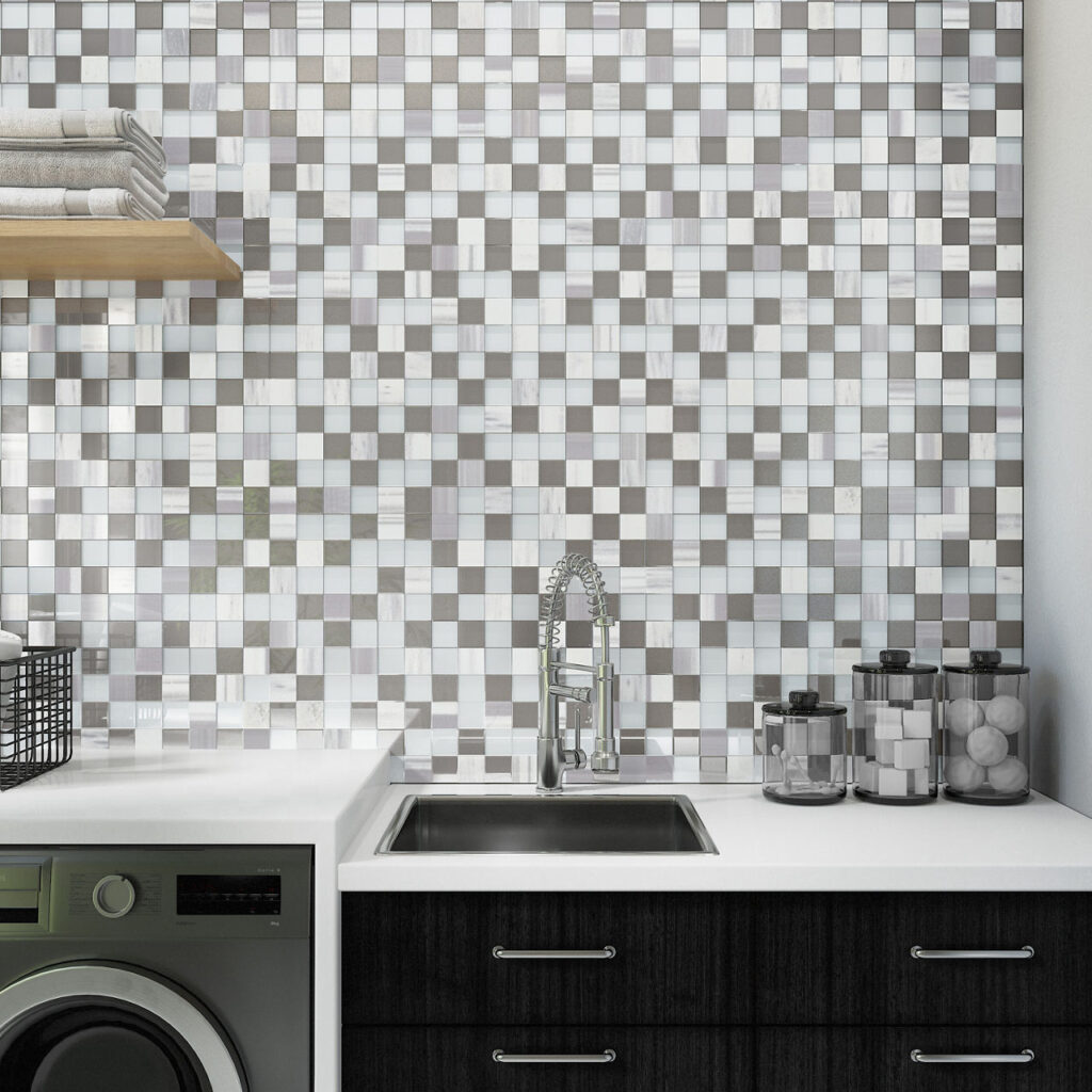 Marmara & Glass Straight Stack wall sample