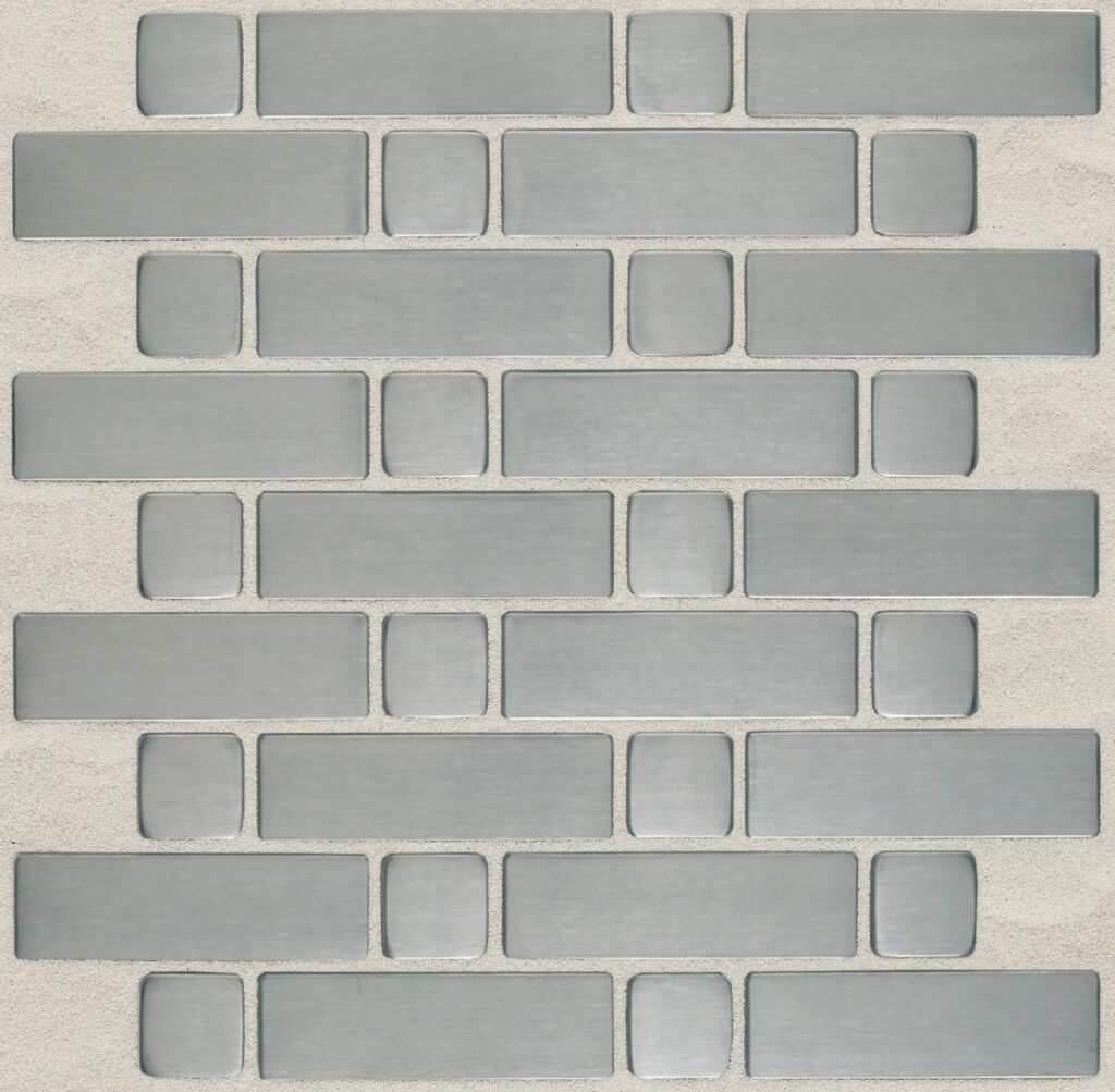 Metallic Brushed Stainless Steel Lattice Weave