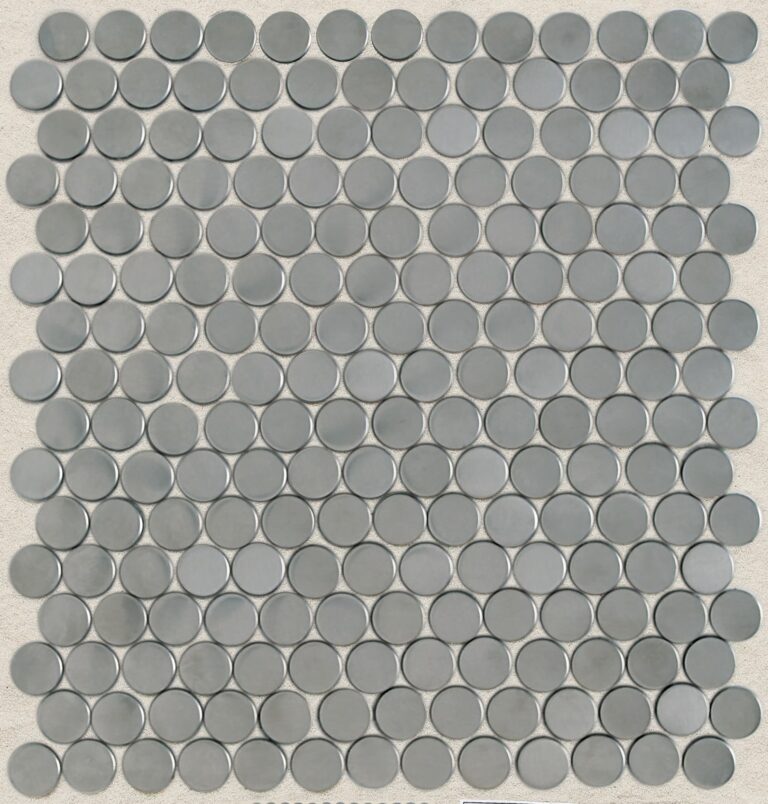 Metallica Brushed Stainless Steel Penny Round Mosaic