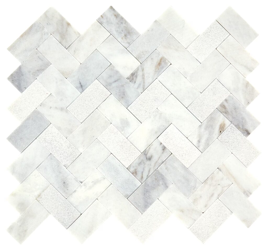 Minute Mosaix Herringbone Daphne White