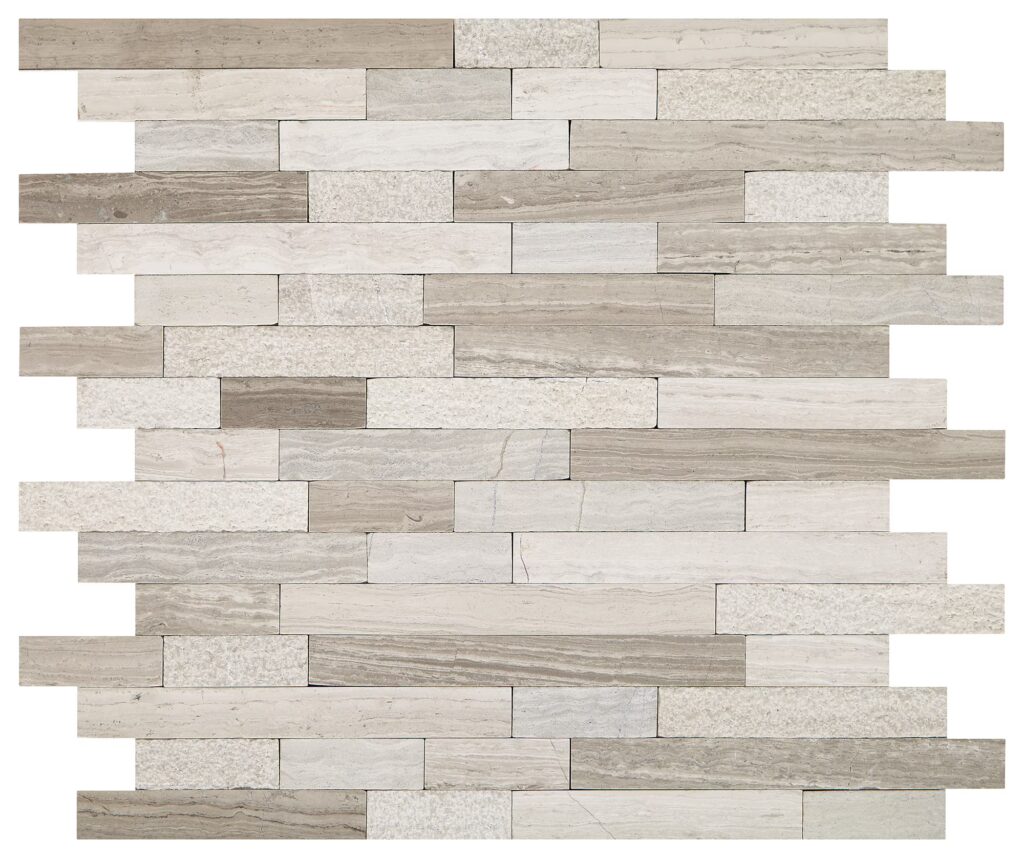 Minute Mosaix Random Linear Chenille White