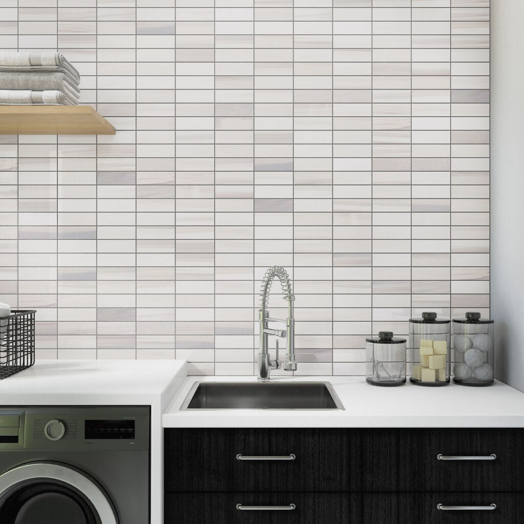 Perfit Mosaix Calacatta Dolomiti Straight Stack wall sample