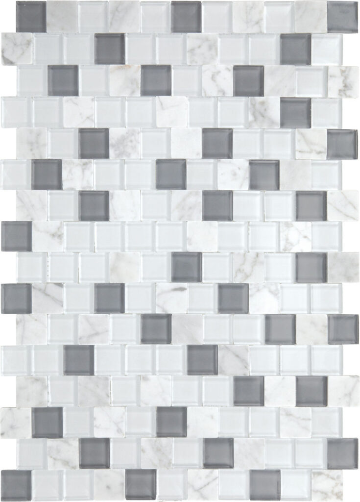 Perfit Mosaix White Carrara & Glass Brick Joint