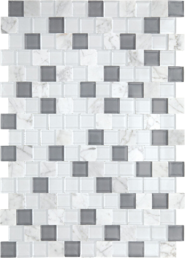 Perfit Mosaix White Carrara & Glass Brick Joint