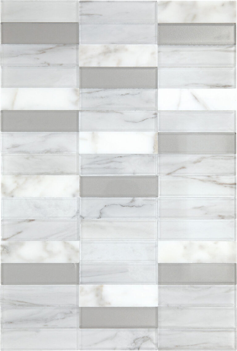 Perfit Mosaix White Carrara & Glass Straight Stack