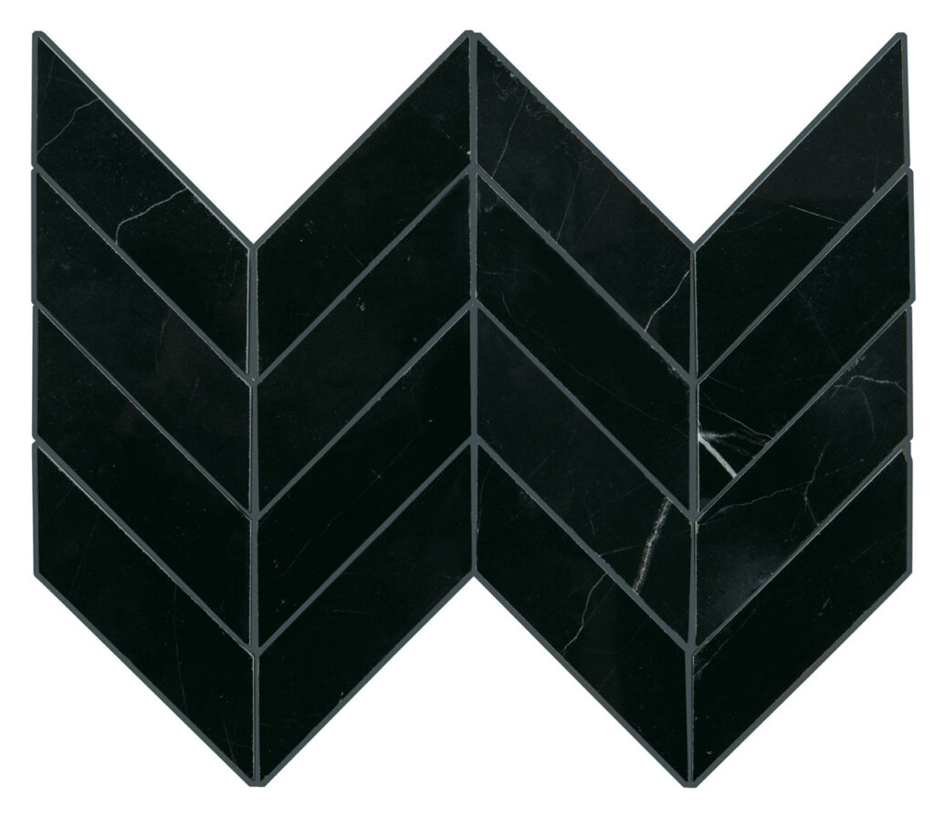 Pietra Divina Chevron Mosaic Nero Marquina