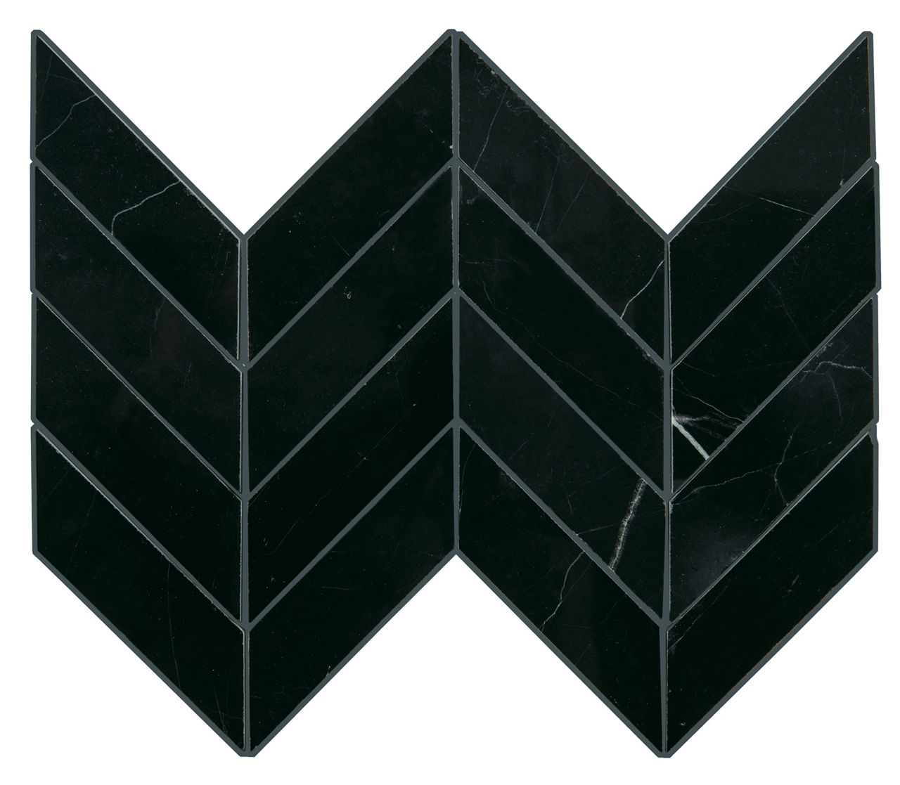 Pietra Divina Chevron Mosaic Nero Marquina