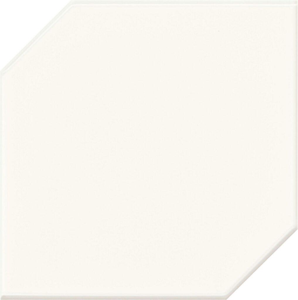 Retrospace Remix Undulated Hexagon Modern White Glossy