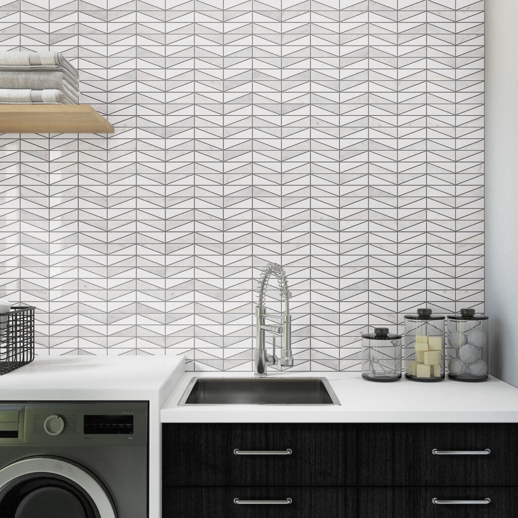 Saran White Wedge wall sample