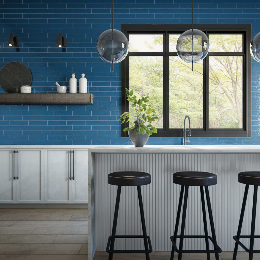 Stagecraft 3 x 12 Undulated Galaxy wall sample kitchen