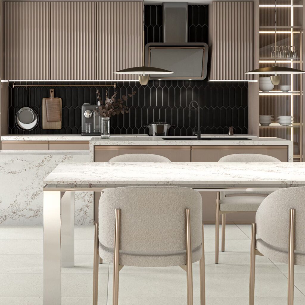Stagecraft 3 x 12 Undulated Picket Black matte kitchen wall sample