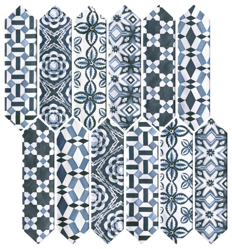 Stagecraft 3 x 12 Undulated Picket Mix Cameo Blue Mix