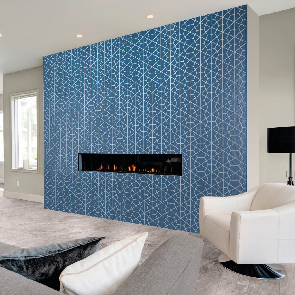 Stagecraft Kaleidoscope Mosaic galaxy wall sample fireplace