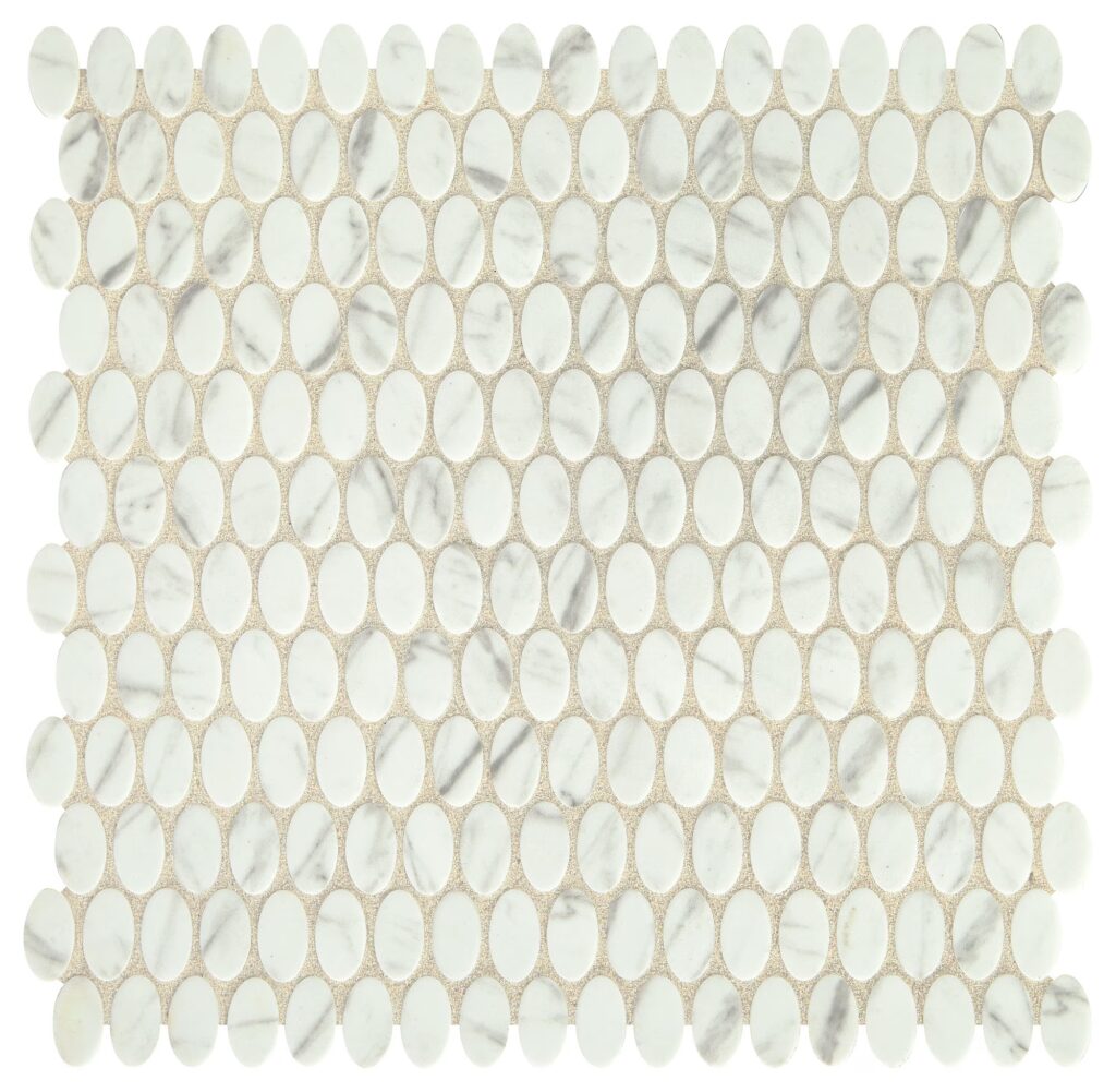 Statuette Oval Mosaic Venetian White Matte