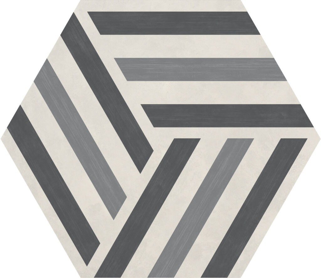 Bee Hive 24 x 20 Hexagon Matte Run Up Cool Blend