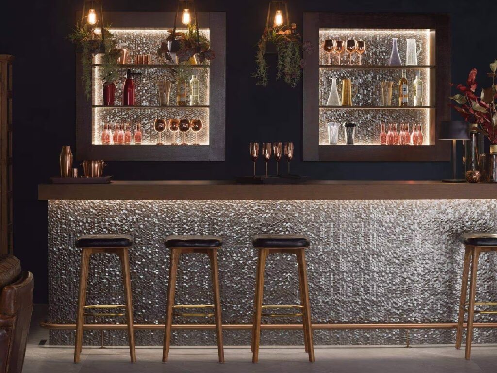 Dubai Silver 13 X 39 wall and bar sample in silver