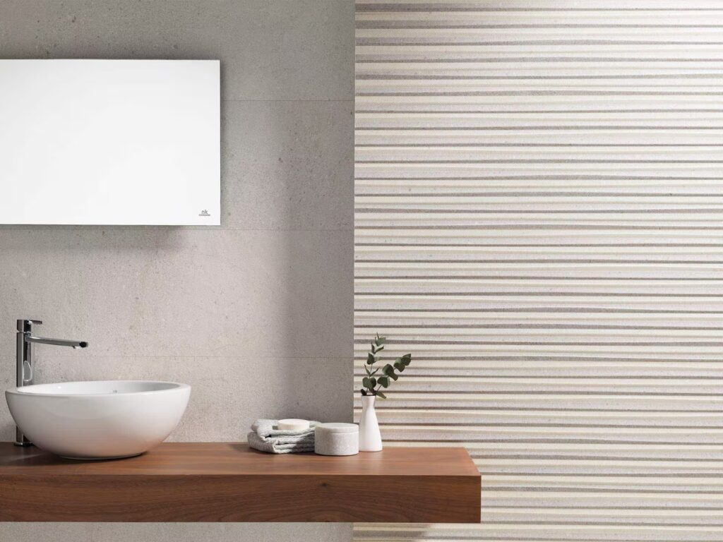 Durango 13 x 39 spiga wall sample bathroom