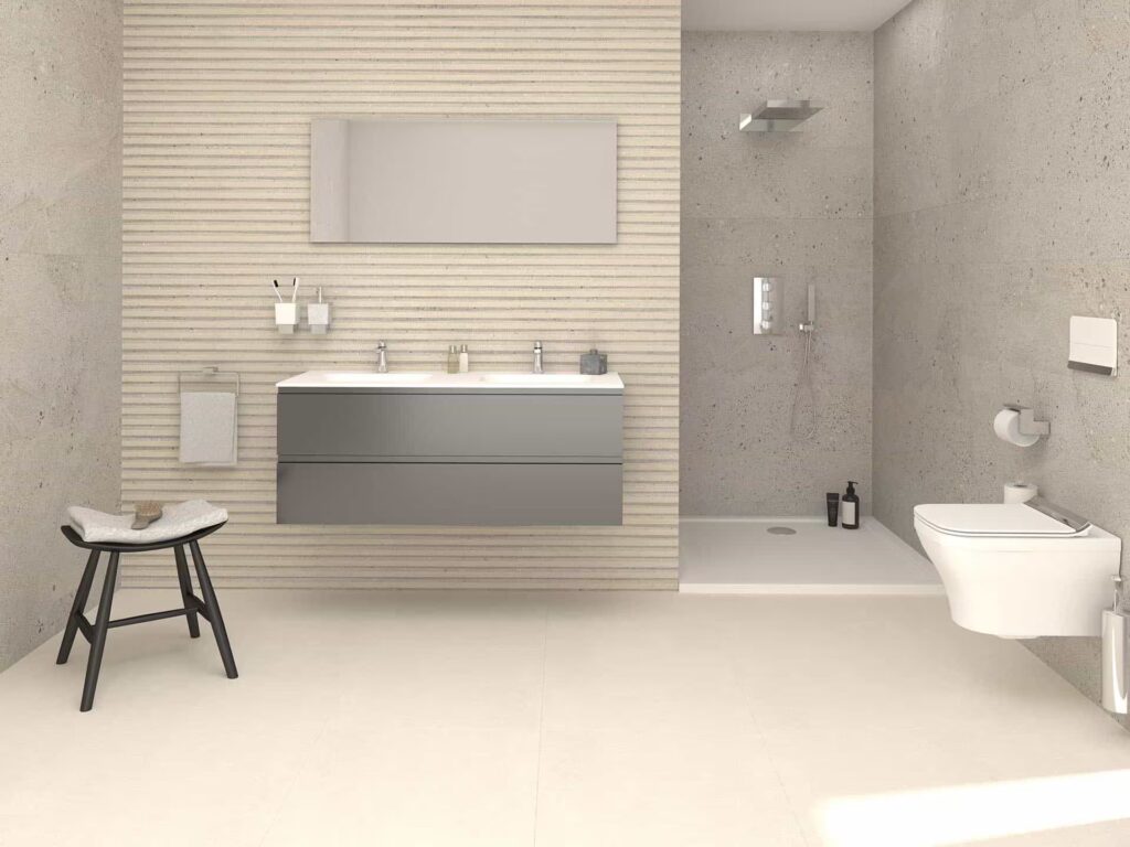 Durango 23 x 59 Spiga wall sample bathroom