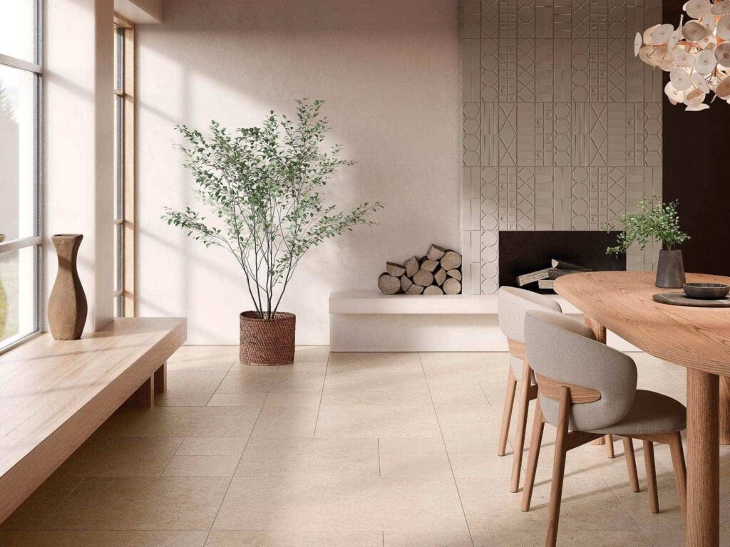 Geo 5 x 17 Deco grey fireplace wall sample