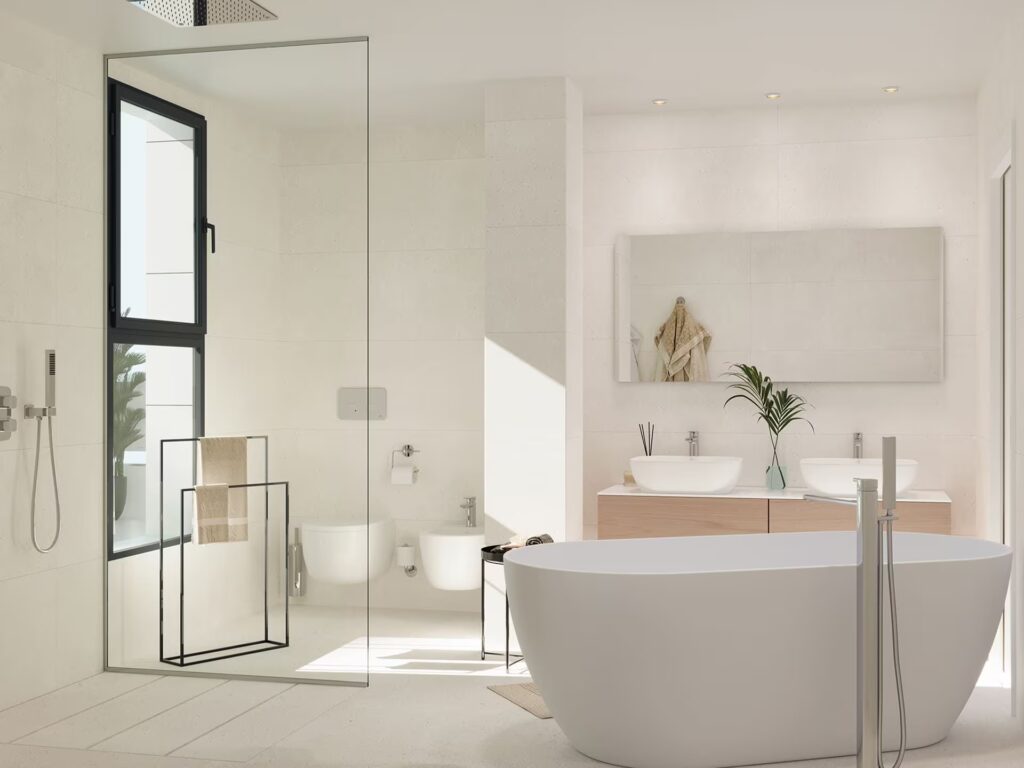 Bottega White 31X31 bathroom sample